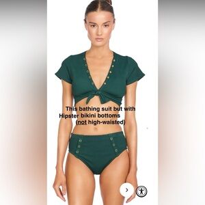 Robin Piccone Amy Raglan Tie Front Swim Top (S) only